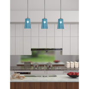 Toltec Atlas 4.5in 1-Light Mini Pendant | Modern Graphite and Blue Gradient Glass | Kitchen Island & Dining Room | 4.5 x 6.75 in | Model 4501-GP-265