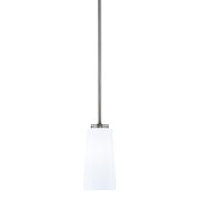 Toltec Atlas 5in 1-Light Mini Pendant | Modern Graphite and White Opal Glass | Kitchen Island & Dining Room | 5 x 10 in | Model 4501-GP-291