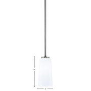 Toltec Atlas 5in 1-Light Mini Pendant | Modern Graphite and White Opal Glass | Kitchen Island & Dining Room | 5 x 10 in | Model 4501-GP-291