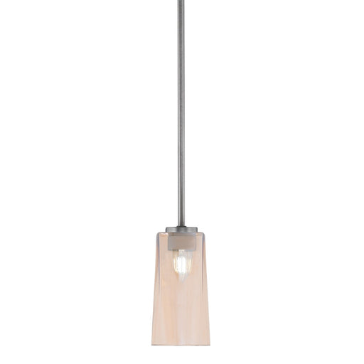 Toltec Atlas 5in 1-Light Mini Pendant | Modern Graphite and Amber Gradient Glass | Kitchen Island & Dining Room | 5 x 10 in | Model 4501-GP-293