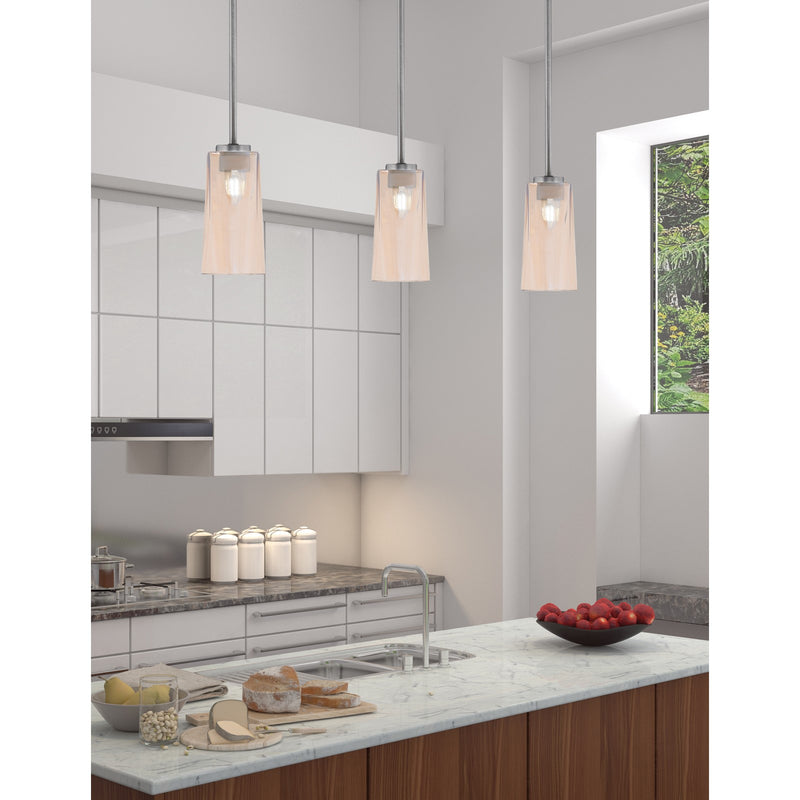 Toltec Atlas 5in 1-Light Mini Pendant | Modern Graphite and Amber Gradient Glass | Kitchen Island & Dining Room | 5 x 10 in | Model 4501-GP-293