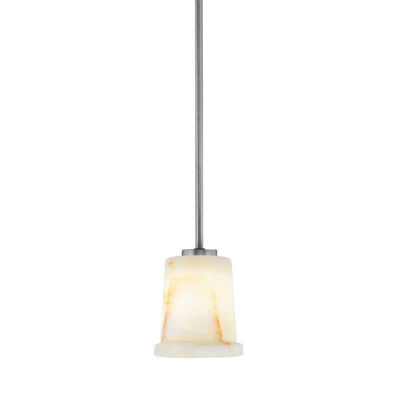 Toltec Atlas 5in 1-Light Mini Pendant | Modern Graphite and Natural Stone | Kitchen Island & Dining Room | 5 x 6 in | Model 4501-GP-4128