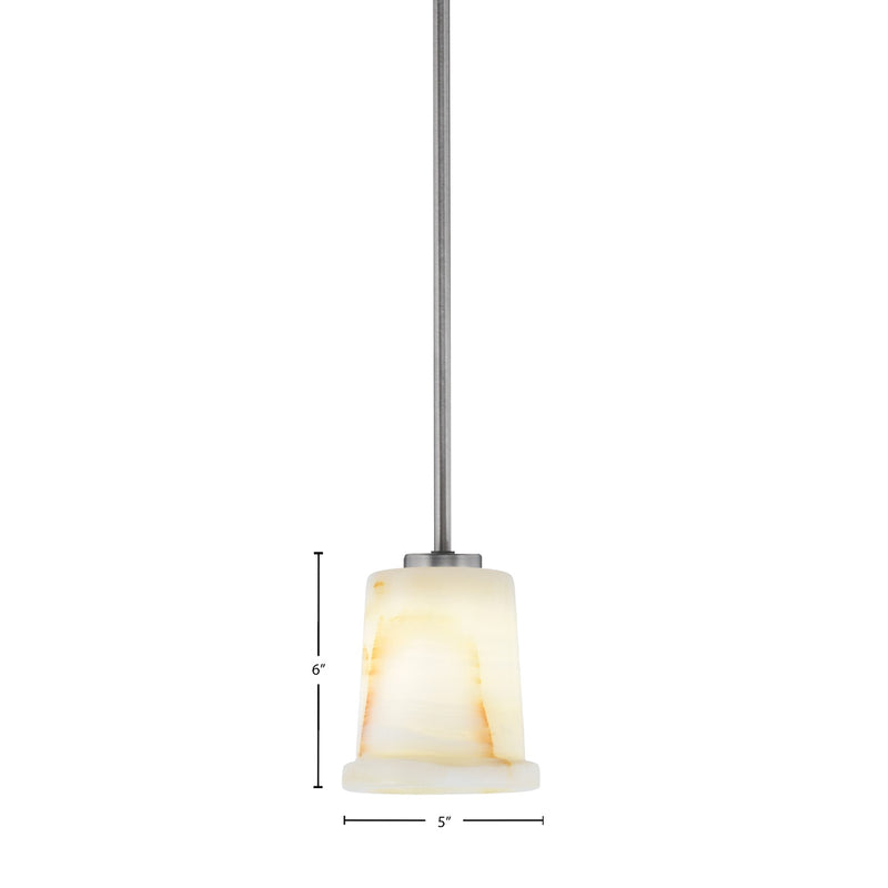 Toltec Atlas 5in 1-Light Mini Pendant | Modern Graphite and Natural Stone | Kitchen Island & Dining Room | 5 x 6 in | Model 4501-GP-4128