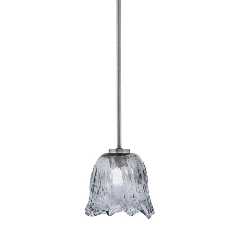 Toltec Atlas 7in 1-Light Mini Pendant | Modern Graphite and Smoke Lava Glass | Kitchen Island & Dining Room | 7 x 7 in | Model 4501-GP-4232