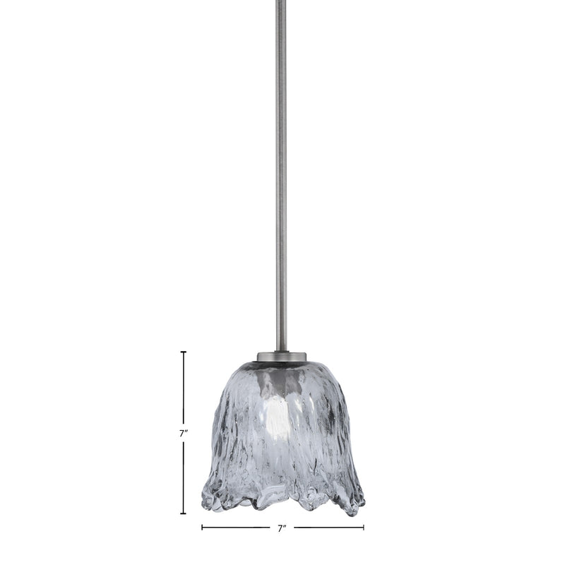 Toltec Atlas 7in 1-Light Mini Pendant | Modern Graphite and Smoke Lava Glass | Kitchen Island & Dining Room | 7 x 7 in | Model 4501-GP-4232