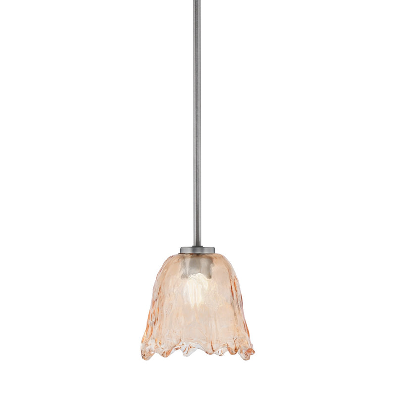 Toltec Atlas 7in 1-Light Mini Pendant | Modern Graphite and Amber Lava Glass | Kitchen Island & Dining Room | 7 x 7 in | Model 4501-GP-4233