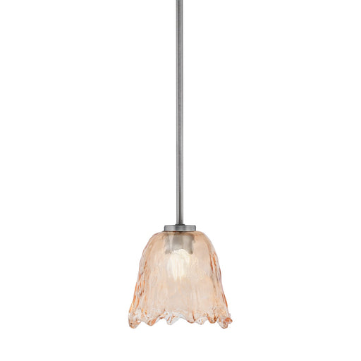 Toltec Atlas 7in 1-Light Mini Pendant | Modern Graphite and Amber Lava Glass | Kitchen Island & Dining Room | 7 x 7 in | Model 4501-GP-4233