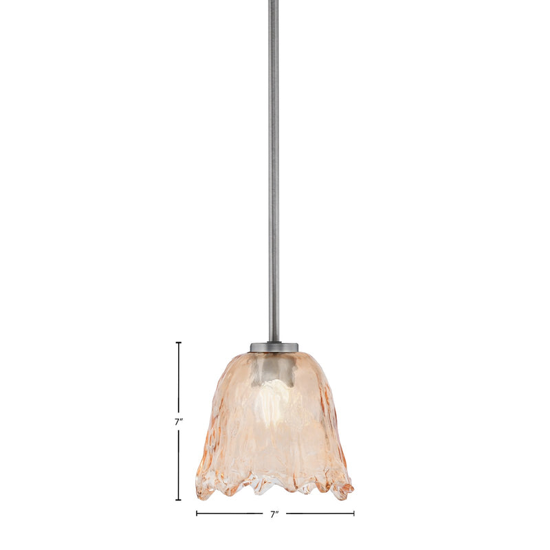 Toltec Atlas 7in 1-Light Mini Pendant | Modern Graphite and Amber Lava Glass | Kitchen Island & Dining Room | 7 x 7 in | Model 4501-GP-4233