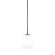 Toltec Atlas 5in 1-Light Mini Pendant | Modern Graphite and White Opal Glass | Kitchen Island & Dining Room | 5 x 6 in | Model 4501-GP-5031