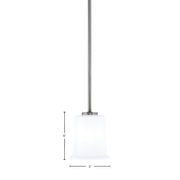 Toltec Atlas 5in 1-Light Mini Pendant | Modern Graphite and White Opal Glass | Kitchen Island & Dining Room | 5 x 6 in | Model 4501-GP-5031