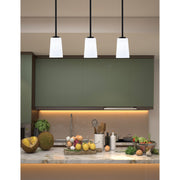 Toltec Atlas 4.5in 1-Light Mini Pendant | Modern Matte Black and White Opal Glass | Kitchen Island & Dining Room | 4.5 x 6.75 in | Model 4501-MB-261