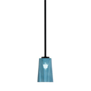 Toltec Atlas 5in 1-Light Mini Pendant | Modern Matte Black and Blue Gradient Glass | Kitchen Island & Dining Room | Model 4501-MB-265