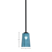 Toltec Atlas 5in 1-Light Mini Pendant | Modern Matte Black and Blue Gradient Glass | Kitchen Island & Dining Room | Model 4501-MB-265