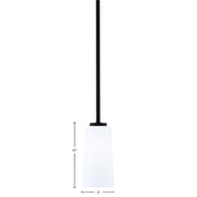 Toltec Atlas 5in 1-Light Mini Pendant | Modern Matte Black and White Opal Glass | Kitchen Island & Dining Room | 5 x 5 x 10 in | Model 4501-MB-291