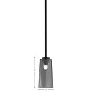 Toltec Atlas 5in 1-Light Mini Pendant | Modern Matte Black and Smoke Bubble Glass | Kitchen Island & Dining Room | 5 x 10 in | Model 4501-MB-292