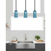 Toltec Atlas 5in 1-Light Mini Pendant | Modern Matte Black and Blue Gradient Glass | Kitchen Island & Dining Room | 5 x 10 in | Model 4501-MB-295
