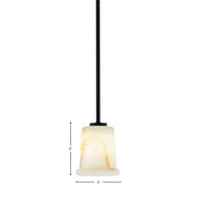 Toltec Atlas 5in 1-Light Mini Pendant | Matte Black and Natural Stone Glass | Kitchen Island & Dining Room | 5 x 6 in | Model 4501-MB-4128