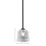 Toltec Atlas 7in 1-Light Mini Pendant | Modern Matte Black and Clear Lava Glass | Kitchen Island & Dining Room | 7 x 7 x 7 in | Model 4501-MB-4230