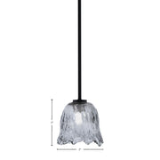 Toltec Atlas 7in 1-Light Mini Pendant | Modern Matte Black and Smoke Lava Glass | Kitchen Island & Dining Room | 7 x 7 x 7 in | Model 4501-MB-4232