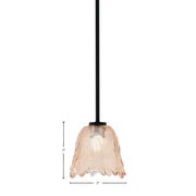 Toltec Atlas 7in 1-Light Mini Pendant | Matte Black and Amber Lava Glass | Kitchen Island & Dining Room | 7 x 7 in | Model 4501-MB-4233