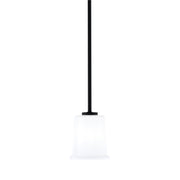 Toltec Atlas 5in 1-Light Mini Pendant | Modern Matte Black and White Opal Glass | Kitchen Island & Dining Room | 5 x 6 in | Model 4501-MB-5031