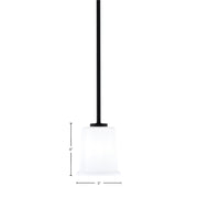 Toltec Atlas 5in 1-Light Mini Pendant | Modern Matte Black and White Opal Glass | Kitchen Island & Dining Room | 5 x 6 in | Model 4501-MB-5031