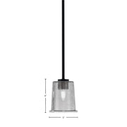 Toltec Atlas 5in 1-Light Mini Pendant | Modern Matte Black and Smoke Bubble Glass | Kitchen Island & Dining Room | 5 x 5 x 6 in | Model 4501-MB-5032