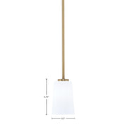 Toltec Atlas 4.5in 1-Light Mini Pendant | New Age Brass and White Opal Glass | Kitchen Island & Dining Room | 4.5 x 6.75 in | Model 4501-NAB-261