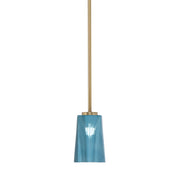 Toltec Atlas 4.5in 1-Light Mini Pendant | New Age Brass and Blue Gradient Glass | Kitchen Island & Dining Room | 4.5 x 6.75 in | Model 4501-NAB-265