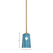 Toltec Atlas 4.5in 1-Light Mini Pendant | New Age Brass and Blue Gradient Glass | Kitchen Island & Dining Room | 4.5 x 6.75 in | Model 4501-NAB-265
