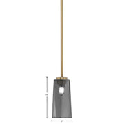 Toltec Atlas 5in 1-Light Mini Pendant | New Age Brass and Smoke Bubble Glass | Kitchen Island & Dining Room | 5 x 10 in | Model 4501-NAB-292