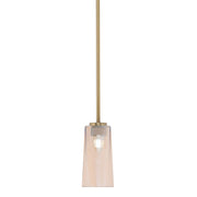 Toltec Atlas 5in 1-Light Mini Pendant | New Age Brass and Amber Gradient Glass | Kitchen Island & Dining Room | 5 x 10 in | Model 4501-NAB-293