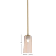 Toltec Atlas 5in 1-Light Mini Pendant | New Age Brass and Amber Gradient Glass | Kitchen Island & Dining Room | 5 x 10 in | Model 4501-NAB-293