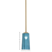 Toltec Atlas 5in 1-Light Mini Pendant | New Age Brass and Blue Gradient Glass | Kitchen Island & Dining Room | 5 x 10 in | Model 4501-NAB-295