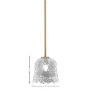 Toltec Atlas 7in 1-Light Mini Pendant | New Age Brass and Clear Lava Glass | Kitchen Island & Dining Room | 7 x 7 x 7 in | Model 4501-NAB-4230