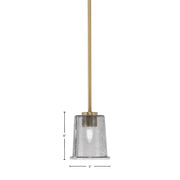 Toltec Atlas 5in 1-Light Mini Pendant | New Age Brass and Smoke Bubble Glass | Kitchen Island & Dining Room | 5 x 6 in | Model 4501-NAB-5032