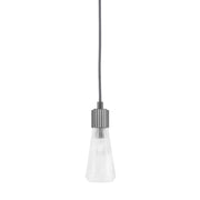 Toltec Everleigh 4in 1-Light Mini Pendant | Industrial Graphite and Clear Ribbed Glass | Kitchen Island & Bar | 4 x 10 in | Model 4802-GP-880
