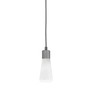 Toltec Everleigh 4in 1-Light Mini Pendant | Industrial Graphite and White Opal Ribbed Glass | Kitchen Island & Entryway | 4 x 10 in | Model 4802-GP-881
