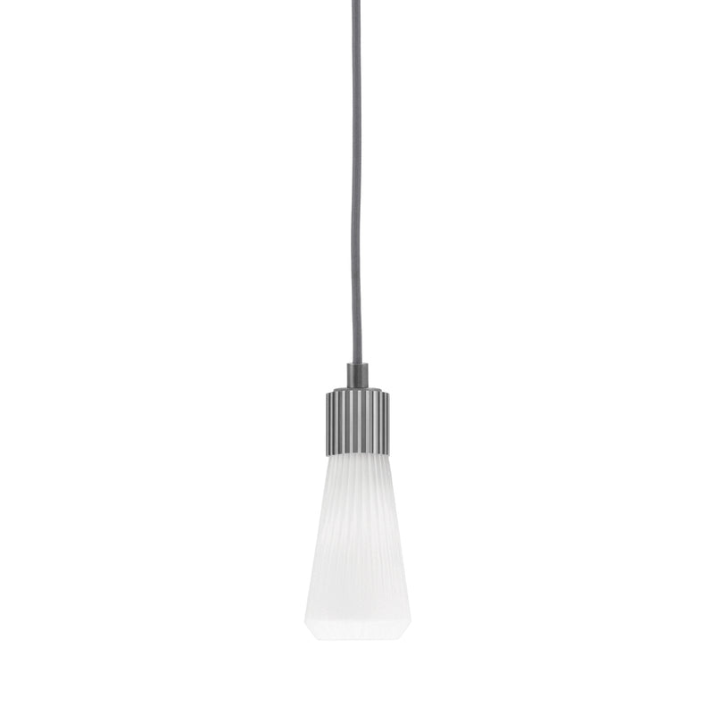 Toltec Everleigh 4in 1-Light Mini Pendant | Industrial Graphite and White Opal Ribbed Glass | Kitchen Island & Entryway | 4 x 10 in | Model 4802-GP-881