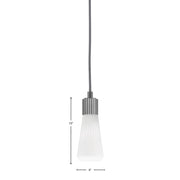 Toltec Everleigh 4in 1-Light Mini Pendant | Industrial Graphite and White Opal Ribbed Glass | Kitchen Island & Entryway | 4 x 10 in | Model 4802-GP-881