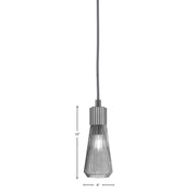 Toltec Everleigh 4in 1-Light Mini Pendant | Industrial Graphite and Smoke Ribbed Glass | Kitchen Island & Bar | 4 x 10 in | Model 4802-GP-882