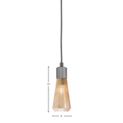 Toltec Everleigh 4in 1-Light Mini Pendant | Industrial Graphite and Amber Ribbed Glass | Kitchen Island & Dining Room | 4 x 10 in | Model 4802-GP-883