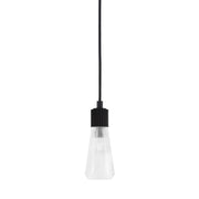 Toltec Everleigh 4in 1-Light Mini Pendant | Industrial Matte Black Steel and Clear Ribbed Glass | Kitchen Island & Dining Room | 4 x 10 in | Model 4802-MB-880