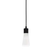 Toltec Everleigh 4in 1-Light Mini Pendant | Industrial Matte Black Steel and White Opal Ribbed Glass | Kitchen Island & Dining Room | 4 x 10 in | Model 4802-MB-881