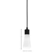 Toltec Everleigh 4in 1-Light Mini Pendant | Industrial Matte Black Steel and White Opal Ribbed Glass | Kitchen Island & Dining Room | 4 x 10 in | Model 4802-MB-881