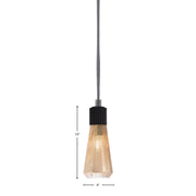 Toltec Everleigh 4in 1-Light Mini Pendant | Industrial Matte Black Steel and Amber Ribbed Glass | Kitchen Island & Dining Room | 4 x 10 in | Model 4802-MB-883