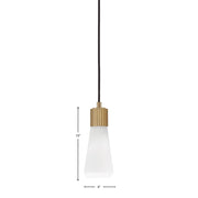 Toltec Everleigh 4in 1-Light Mini Pendant | Contemporary New Age Brass and White Opal Ribbed Glass | Kitchen Island & Dining Room | 4 x 10 in | Model 4802-NAB-881