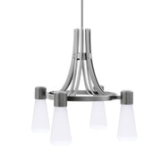 Toltec Everleigh 24in 4-Light Chandelier | Graphite Steel and White Opal Ribbed Glass | Dining Room & Kitchen Island | 24 x 23 in | Model 4814-GP-881