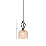 Toltec Zilo 6in 1-Light Mini Pendant | Modern Dark Granite Steel and Amber Textured Glass | Kitchen Island & Counter | 6 x 6 x 13.75 in | Model 561-DG-4613
