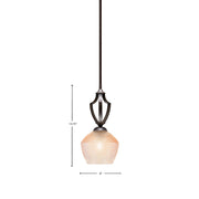 Toltec Zilo 6in 1-Light Mini Pendant | Dark Granite Steel and Amber Textured Glass | Kitchen Island & Dining Room | 6 x 6 x 13.75 in | Model 561-DG-4623